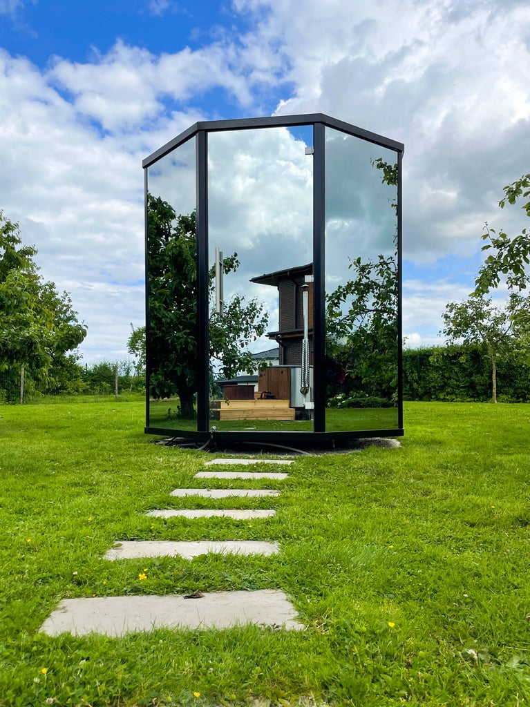 Haljas Houses Haljas Hele Glass Single Standard 4-Person Outdoor Sauna House HSSASW Outdoor Saunas Topture