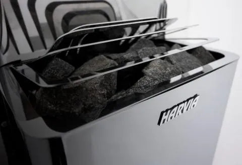 Harvia the Wall Series, 6kW/8kW, Black Stainless Steel Sauna Heater, 240V 1PH - Topture