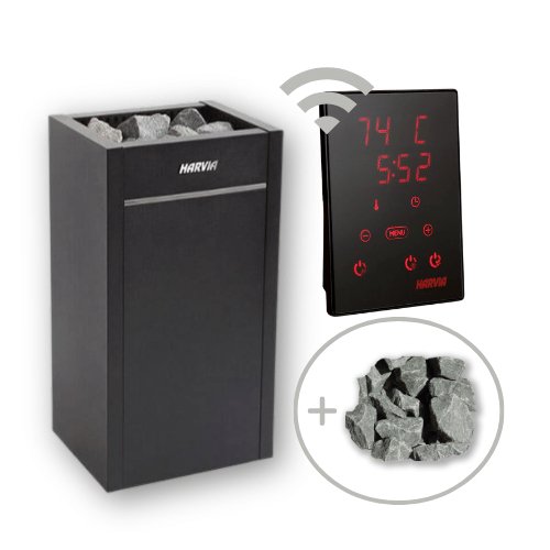 Harvia Virta 9kW Electric Heater Package w/ Digital Controller and Wifi and Stones - Topture