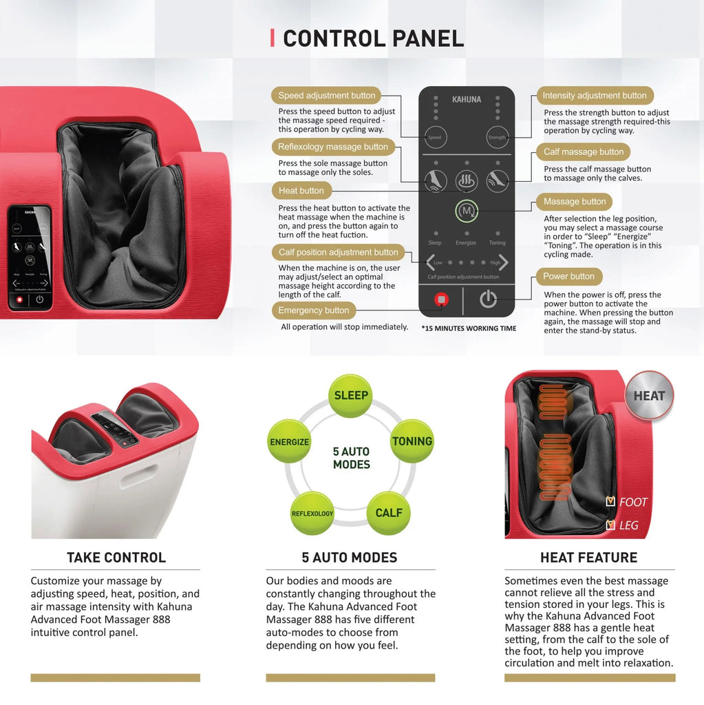 Kahuna Chair Kahuna KFM-888 Calf and Foot Massager KFM888RED Massage Chairs Topture