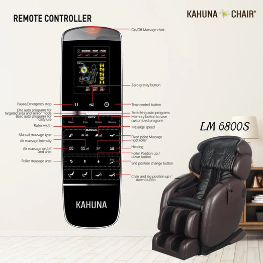 Kahuna Chair Kahuna LM-6800S Massage Chair KMCLM6800SBLACK Massage Chairs Topture