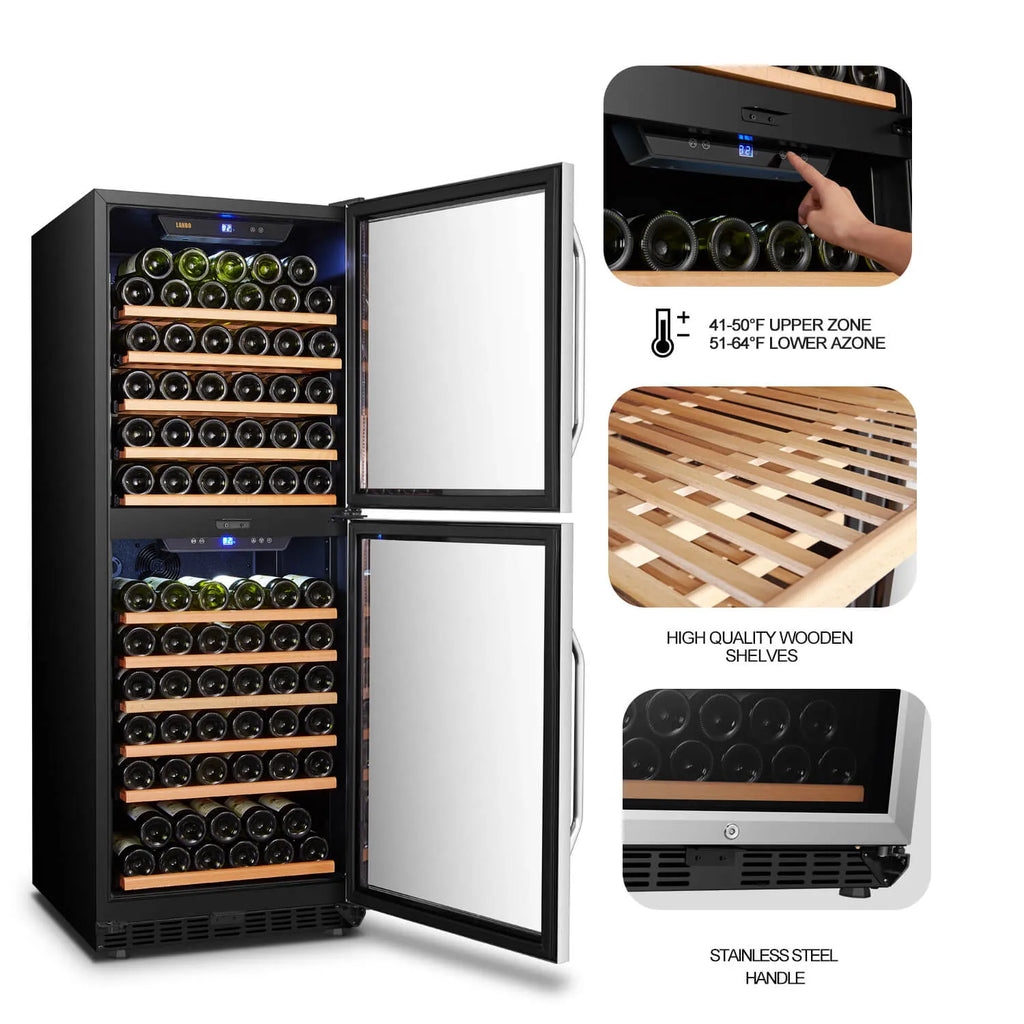 Lanbo Lanbo 133 Bottle Dual Zone Freestanding/Built-In Wine Cellar LW133DD LW133DD Wine Refrigerators Topture