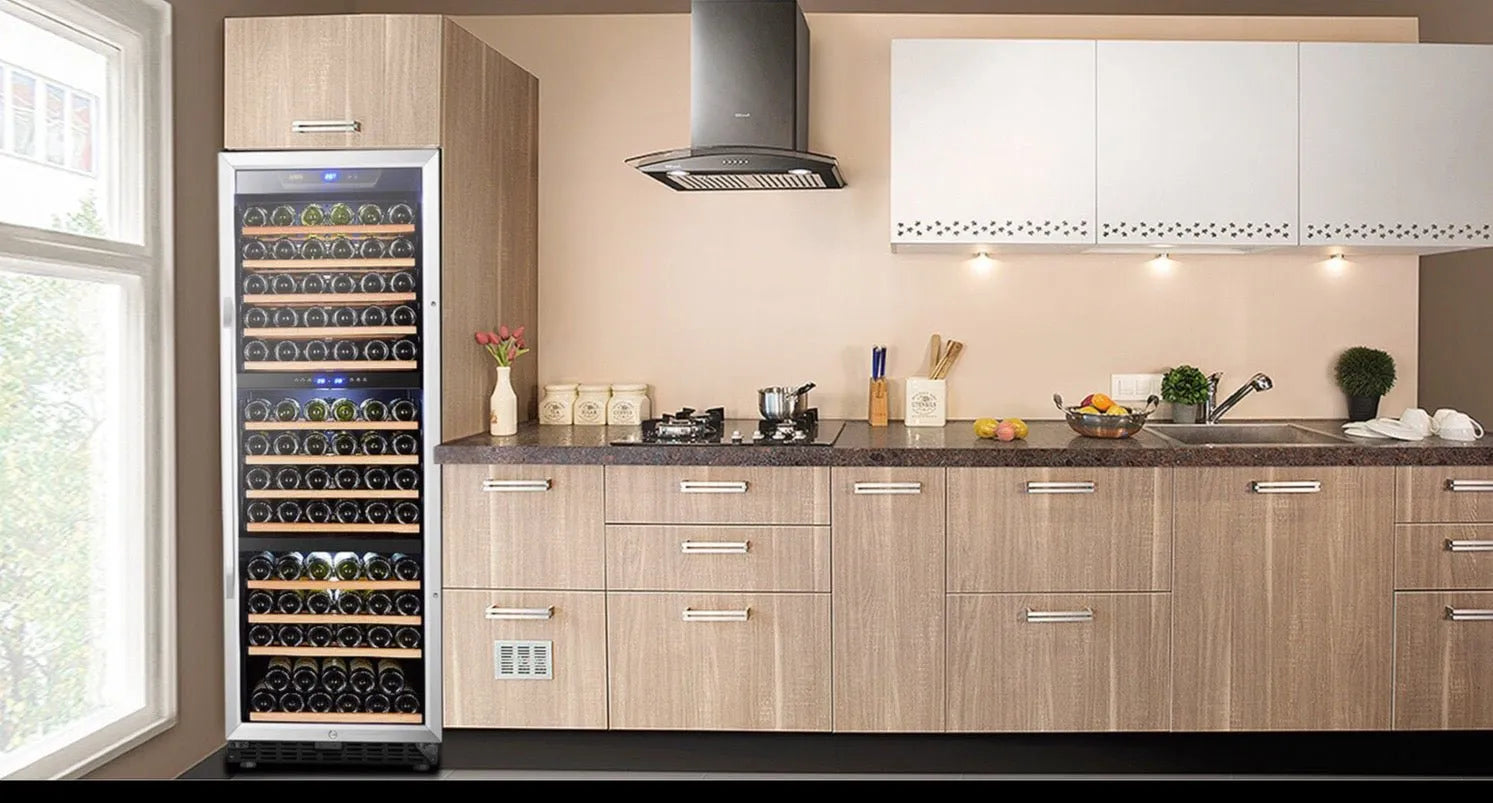 Lanbo Lanbo Appliances LW144T 24 in. 149 Bottle Compressor Triple Temperature Zone Wine Cooler LW144T Wine Refrigerators Topture