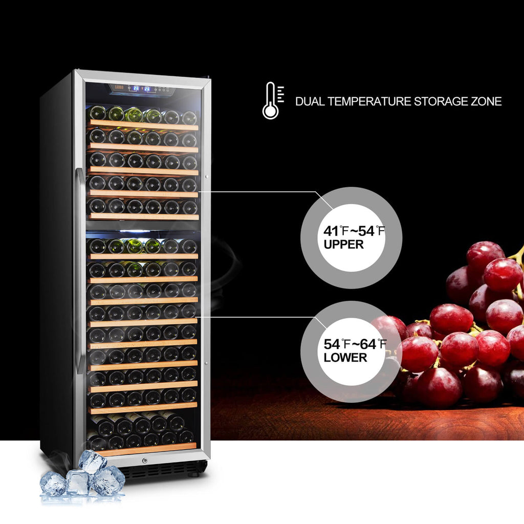 Lanbo Lanbo 160 Bottle Dual Zone Wine Cooler - LW165D LW165D Wine Refrigerators Topture
