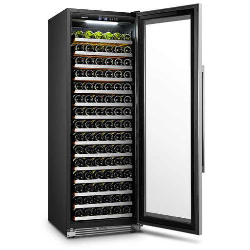 Lanbo LanboPro 164 Bottle Stainless Steel and Black Single Zone Wine Cooler LP168S LP168S Wine Refrigerators Topture