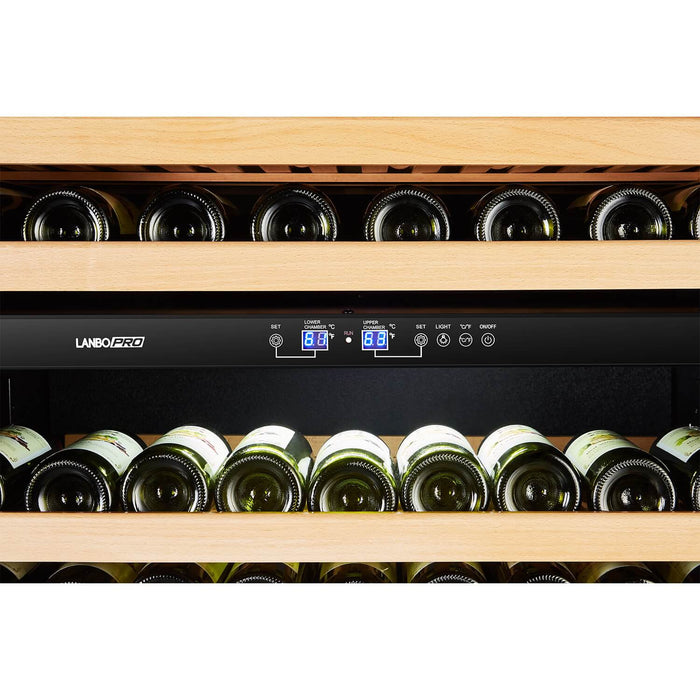 Lanbo LanboPro 287 Bottle Black Dual Zone Wine Cooler LP328D LP328D Wine Refrigerators Topture
