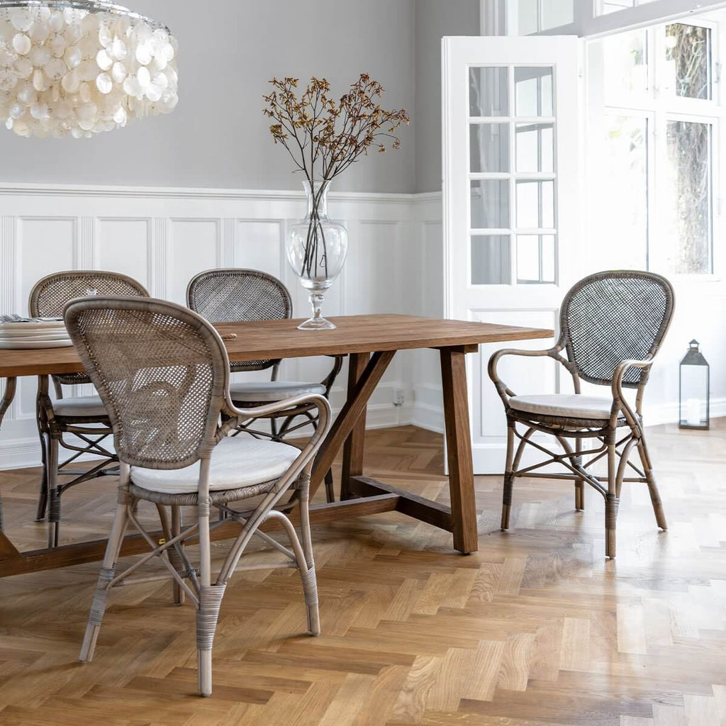 Sika Design Lucas Teak Dining Table 95 x 39 in 9444D Dining Tables Topture