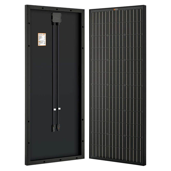 MEGA 100 ONYX | 100 Watt Monocrystalline Solar Panel | Best 12V Black Panel for VAN RVs and Off-Grid | 25-Year Output Warranty - Topture