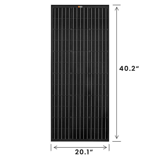 MEGA 100 ONYX | 100 Watt Monocrystalline Solar Panel | Best 12V Black Panel for VAN RVs and Off-Grid | 25-Year Output Warranty - Topture