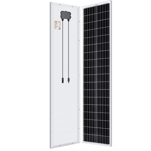 MEGA 100 SLIM | 100 Watt Monocrystalline Solar Panel | Best 12V Slim Panel for VAN RVs and Off-Grid | 25-Year Output Warranty - Topture