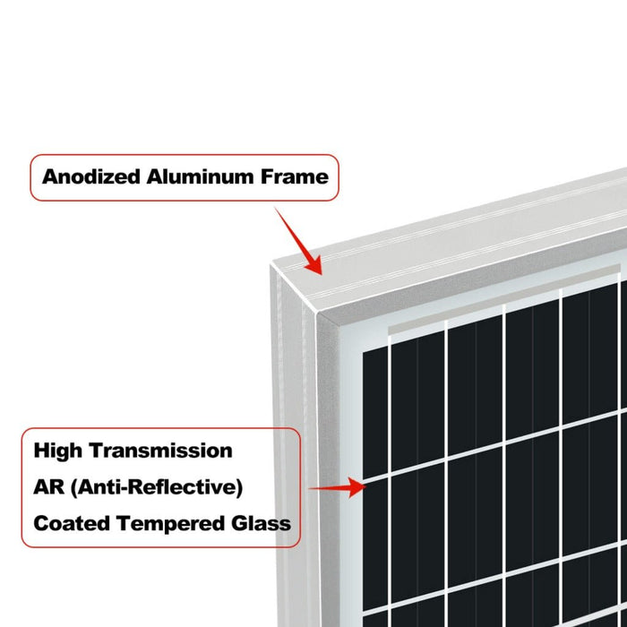 MEGA 250 Watt Monocrystalline Solar Panel | Best 12V Panel for RVs and Off-Grid | 25-Year Output Warranty | UL Certified - Topture