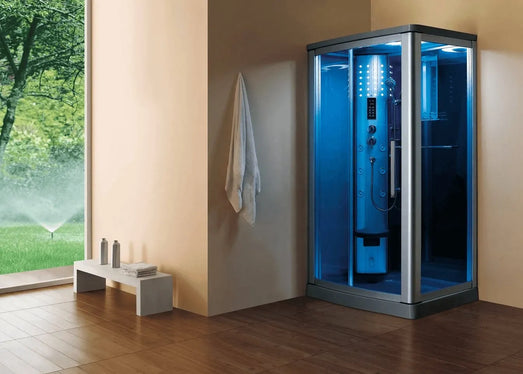 Mesa Mesa 802L Steam Shower Blue Glass 802L Left Steam Shower Topture