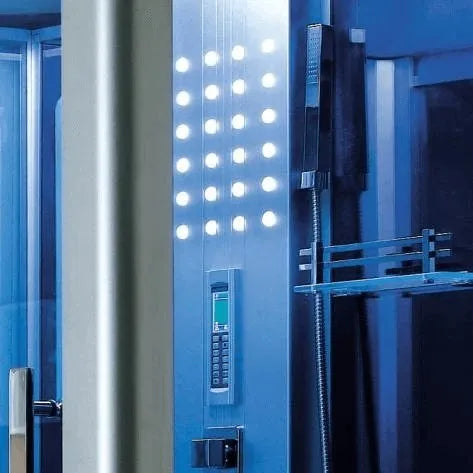 Mesa Mesa 802L Steam Shower Blue Glass 802L Right Steam Shower Topture