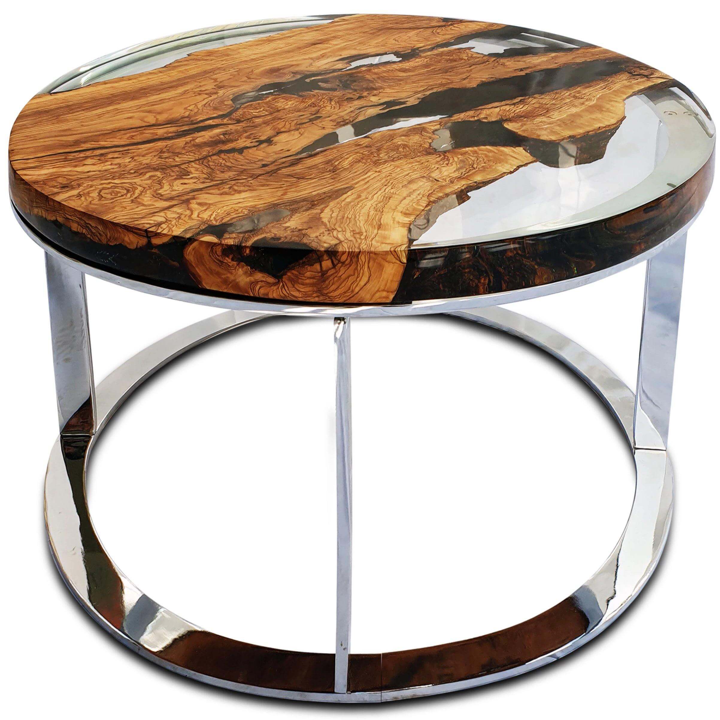 Olive Wood Round Coffee Table — Topture