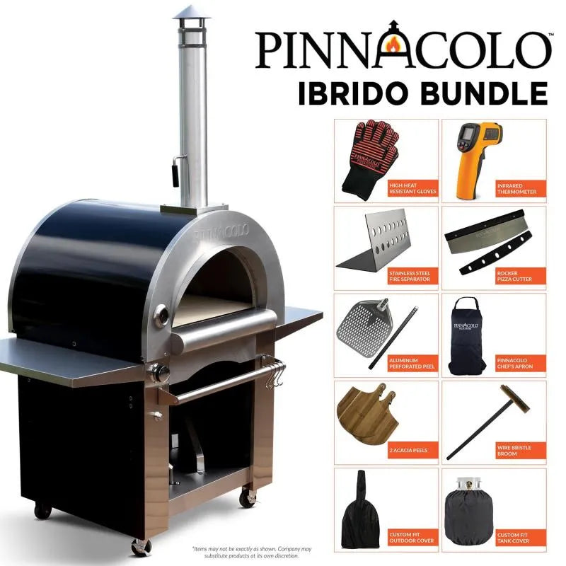 Pinnacolo Ibrido (Hybrid) Gas Wood Pizza Oven with Accessories - Topture