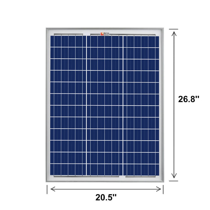 RICH SOLAR MEGA 50 Watt Solar Panel Poly - Topture