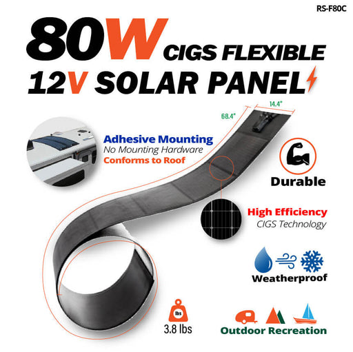 RICH SOLAR MEGA 80 Watt CIGS Flexible Solar Panel - Topture