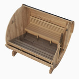 Sauna Life SaunaLife 2-4 Person 5' Long Barrel Sauna | Ergo Model E6 SL-MODELE6W Barrel Sauna Topture