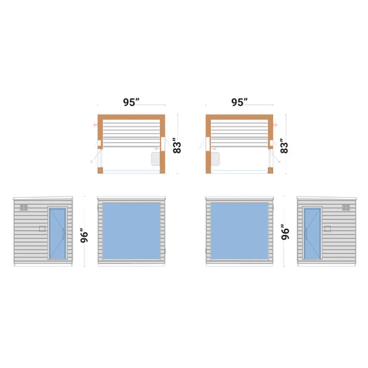 Sauna Life SaunaLife 5-Person Pre-Assembled Outdoor Sauna | Model G6 SL-MODELG6-R Traditional Sauna Topture