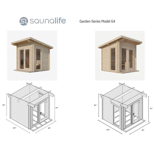 Sauna Life SaunaLife 6-Person Traditional Outdoor Sauna | Model G4 SL-MODELG4 Traditional Sauna Topture