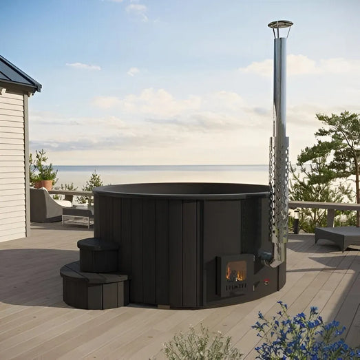 Sauna Life SaunaLife 6-Person Wood-Fired Hot Tub | Model S4B/S4N SL-MODELS4-BLK Hot Tub Topture