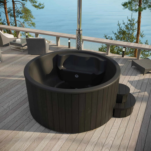 Sauna Life SaunaLife 6-Person Wood-Fired Hot Tub | Model S4B/S4N SL-MODELS4-BLK Hot Tub Topture