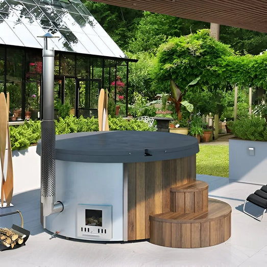Sauna Life SaunaLife 6-Person Wood-Fired Hot Tub | Model S4B/S4N SL-MODELS4-NTL Hot Tub Topture