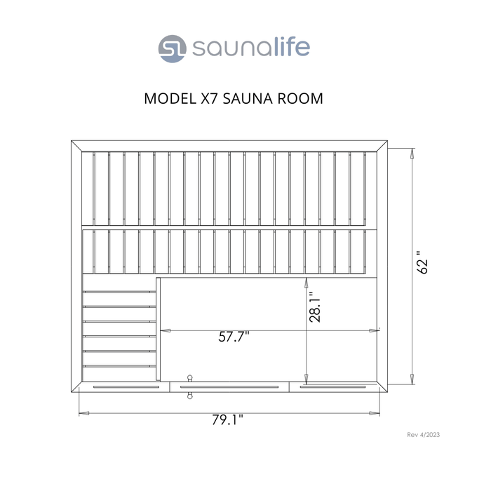 Sauna Life SaunaLife Full Floor Kit for SaunaLife X7 Sauna | X7FULLFLOOR 654-SL-X7FULLFLOOR Sauna Flooring Topture