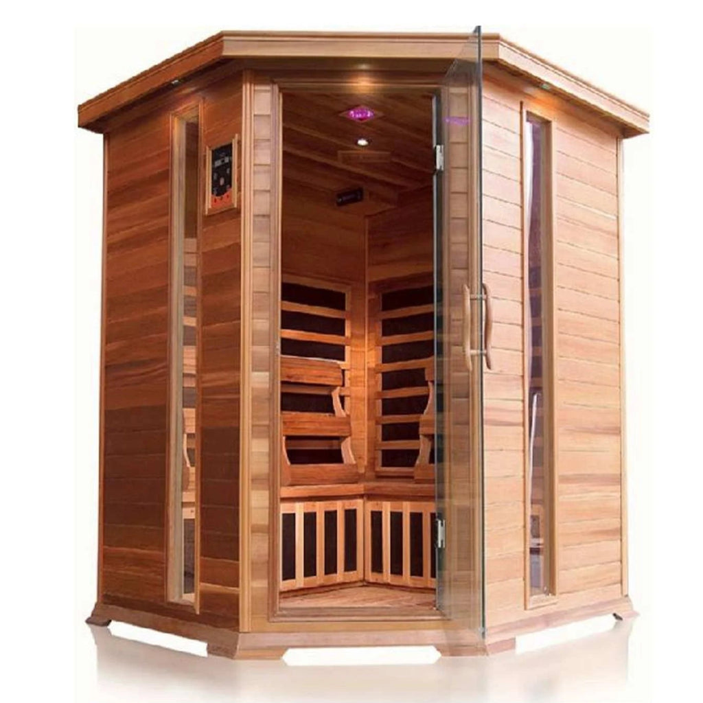 SunRay Saunas Sunray Bristol Bay 4-Person Indoor Infrared Corner Sauna HL400KC HL400KC Indoor Saunas Topture