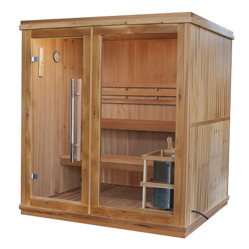 SunRay Charleston 400TN | 4-Person Indoor Traditional Sauna - Topture