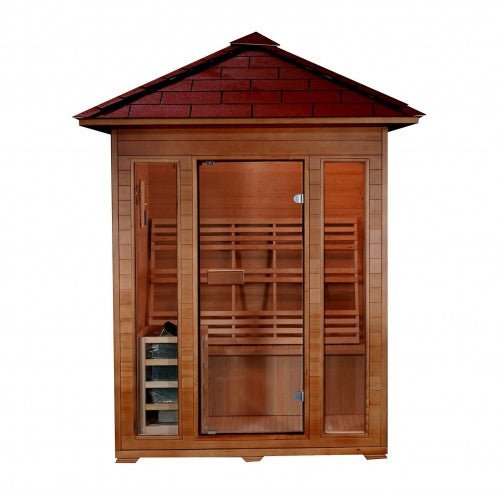 SunRay Saunas Sunray Waverly 3-Person Traditional Outdoor Sauna HL300D2 HL300D2 Outdoor Saunas Topture