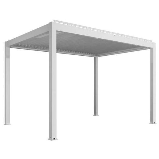 Bon Pergola Villa Pergola - 10x13 ft. Aluminum Motorized Louver Pergola with Lighting VP-4325-BK Pergolas Topture
