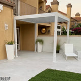 Bon Pergola Villa Pergola - 13x13 ft. Aluminum Motorized Louver Pergola with Lighting VP-4425-BK Pergolas Topture