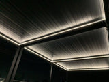 Bon Pergola Villa Pergola - 13x19 ft. Aluminum Motorized Louver Pergola with Lighting VP-6425-BK Pergolas Topture