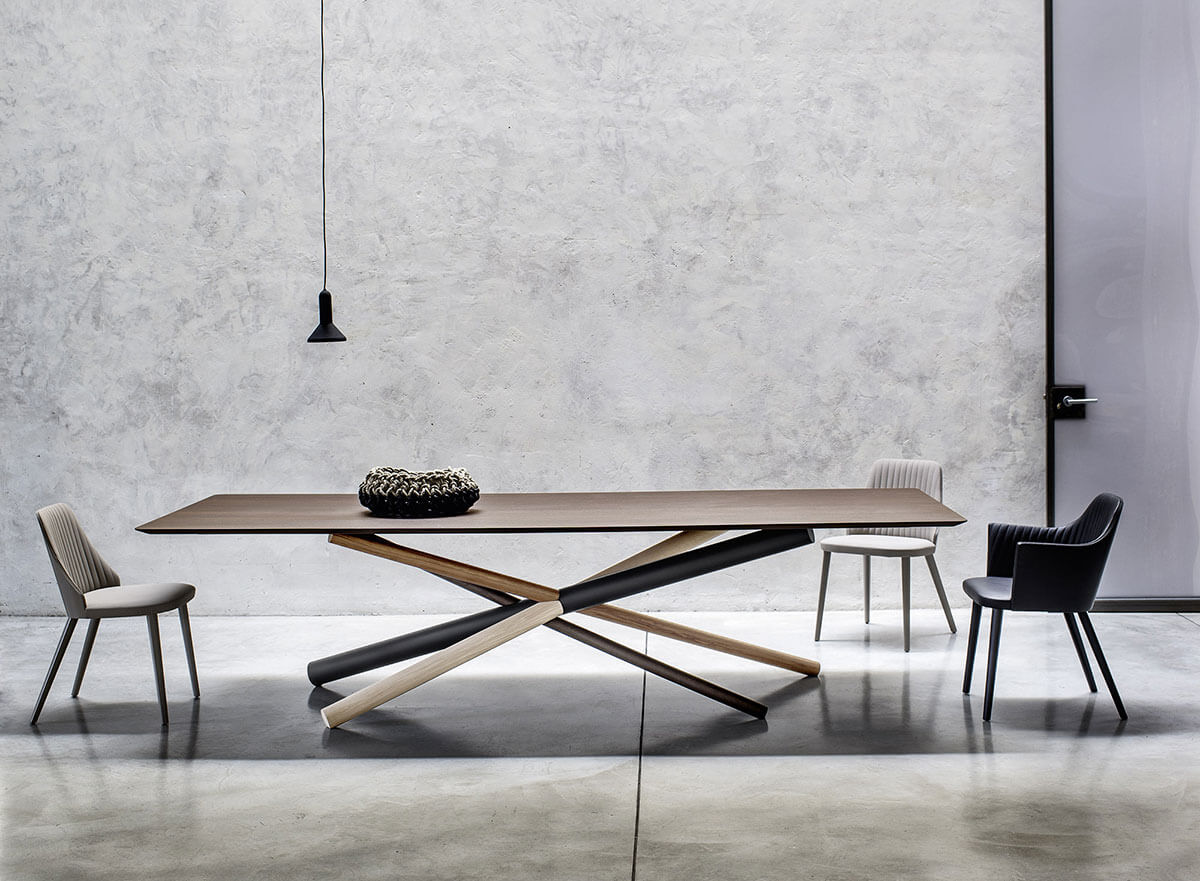 YumanMod Westgate Dining Table - American Walnut Top with Wood and Metal Base BR01.11.01 Dining Tables Topture