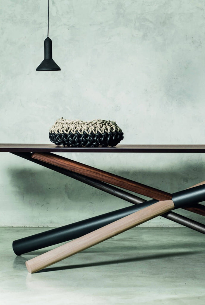 YumanMod Westgate Dining Table - Oakwood Top with Wood and Metal Base BR01.11.03 Dining Tables Topture