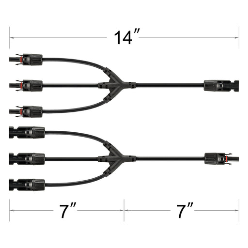 Y Branch Parallel Adapters 3 to 1 - Topture