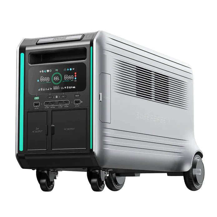 Zendure SuperBase V4600 7,200W 120/240V Portable Power Station Kit | 9.2kWh Total Lithium Battery Bank | 6 x 200W 12V Mono Solar Panels - Topture