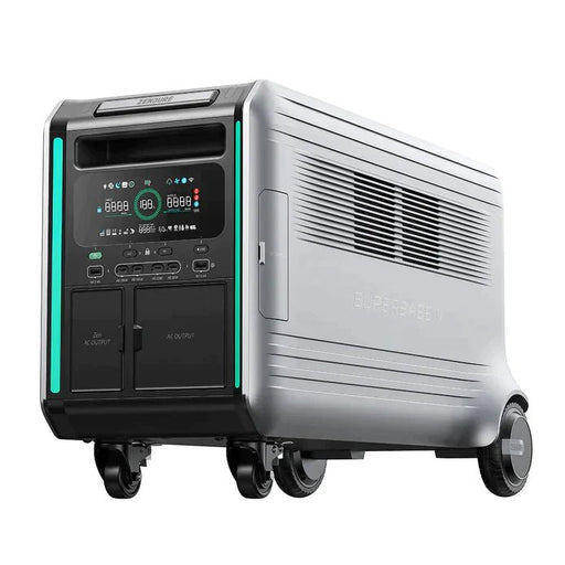 Zendure Superbase V6400 7,200W 120/240V Portable Power Station Kit | 12 x 100W 12V Mono Solar Panels | 9,200Wh Lithium Battery Bank - Topture