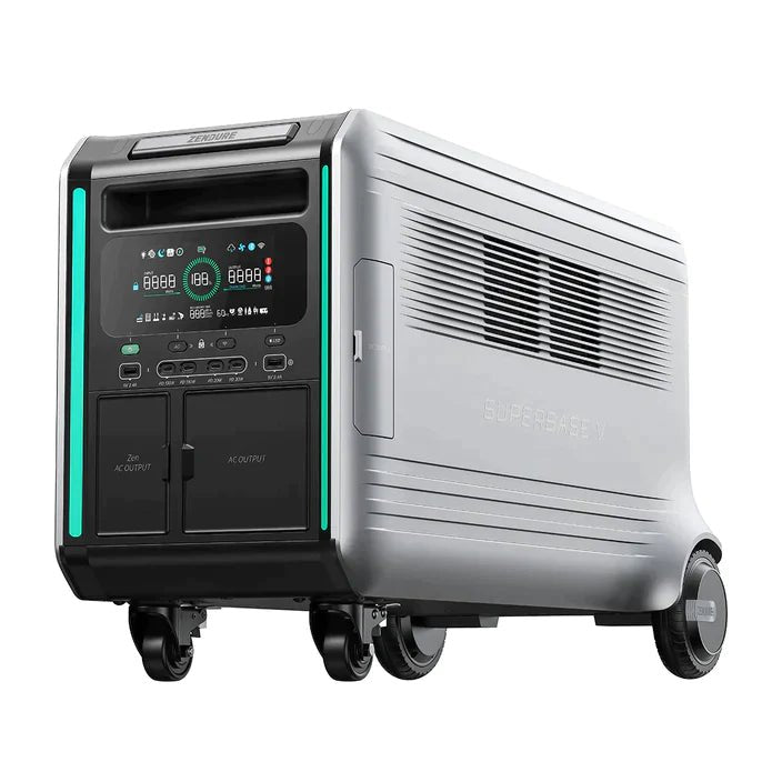 Zendure SuperBase V6400 7200W 120V/240V Portable Power Station Kit | 25.6kWh Lithium Battery Bank | 8 x 335W Solar Panels (2,680W) - Topture