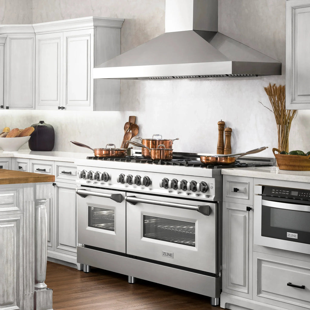 ZLINE 60" 7.4 cu. ft. Dual Fuel Range with Gas Stove and Electric Oven in Stainless Steel (RA60)