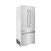 ZLINE 36" 19.6 cu. ft. Built-In 3-Door French Door Refrigerator with Internal Water and Ice Dispenser in Stainless Steel - Topture