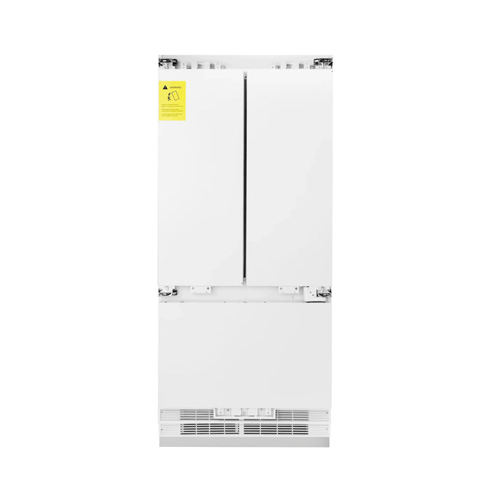 ZLINE 36" 19.6 cu. Ft. Panel Ready Built-In 3-Door French Door Refrigerator with Internal Water and Ice Dispenser - Topture