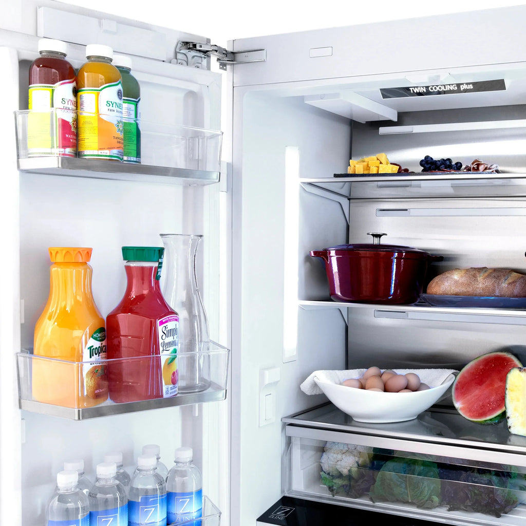 ZLINE 36" 19.6 cu. Ft. Panel Ready Built-In 3-Door French Door Refrigerator with Internal Water and Ice Dispenser - Topture
