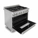 ZLINE 36" 4.6 cu. ft. Dual Fuel Range with Gas Stove and Electric Oven in Fingerprint Resistant Stainless Steel (RA-SN-36) - Topture