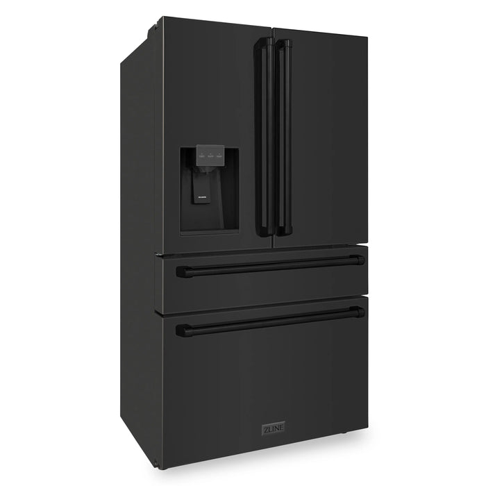 ZLINE 36'' French Door Refrigerator in Black Stainless Steel - Topture
