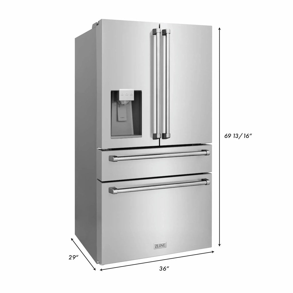ZLINE 36'' French Door Refrigerator in Stainless Steel - Topture