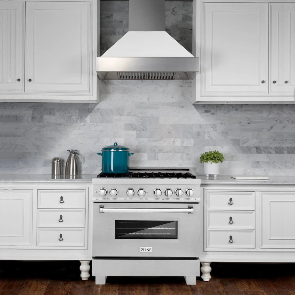 ZLINE Professional Dual Fuel Range in Durasnow Stainless Steel