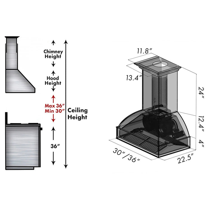 ZLINE 369AW Wooden Wall Mount Range Hood - Topture