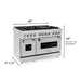 ZLINE 48" 6.0 cu. ft. Dual Fuel Range with Gas Stove and Electric Oven in Stainless Steel (RA48) - Topture